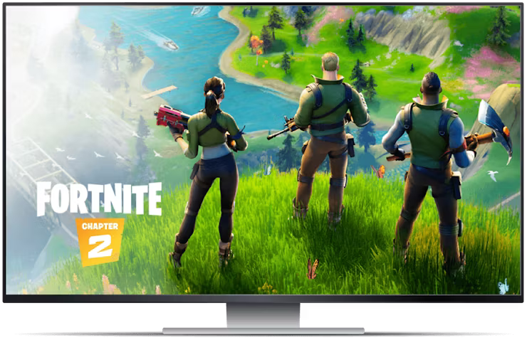 Geforce now sk&aelig;rm med Fortnite